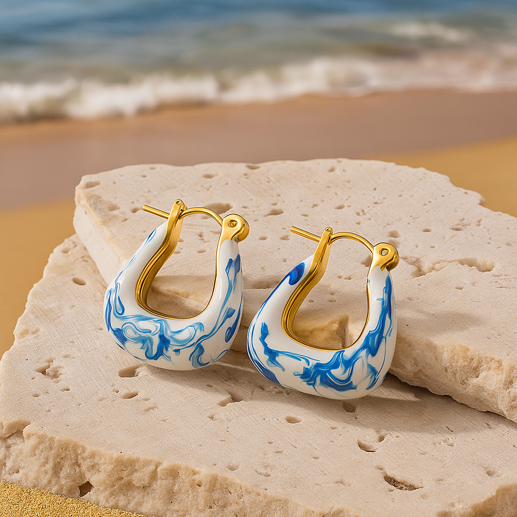 Kaïra | Golden Wave Foam Earrings