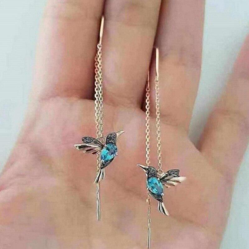 Ophira | Earrings with Hummingbird Enamel and Zircons