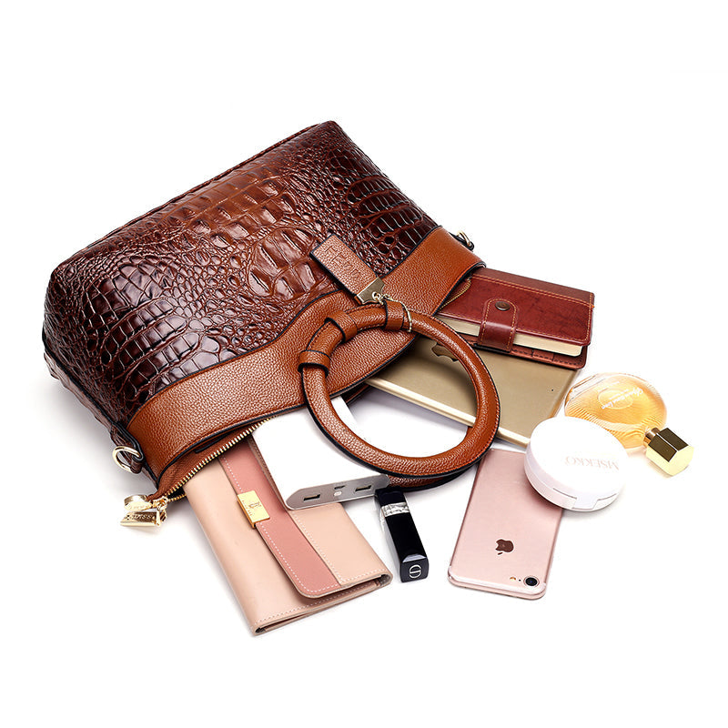 Ella™ Classic Croc | Versatile Vintage Leather Bag