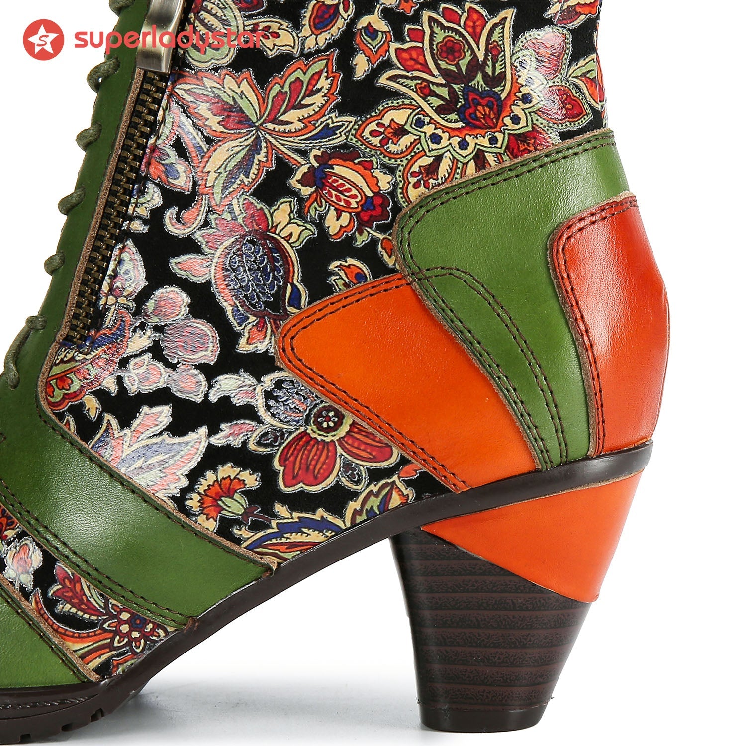 Retro Handmade Leather Patchwork Ankle Boots
