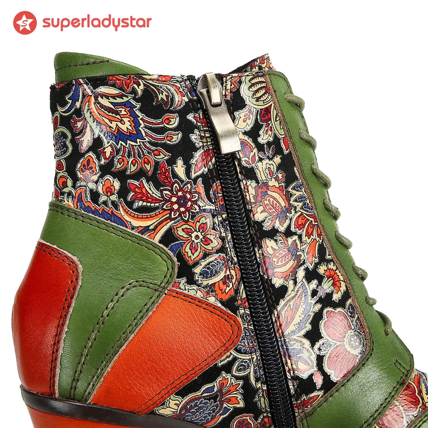 Retro Handmade Leather Patchwork Ankle Boots