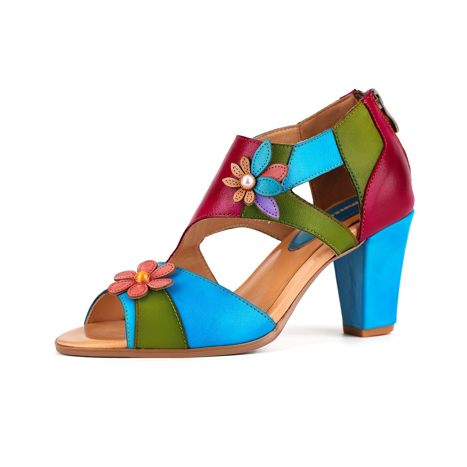 Vibrant Summer Rainbow Bloom Sandals