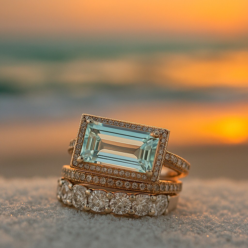Marilys | Sea Glass Ring Set