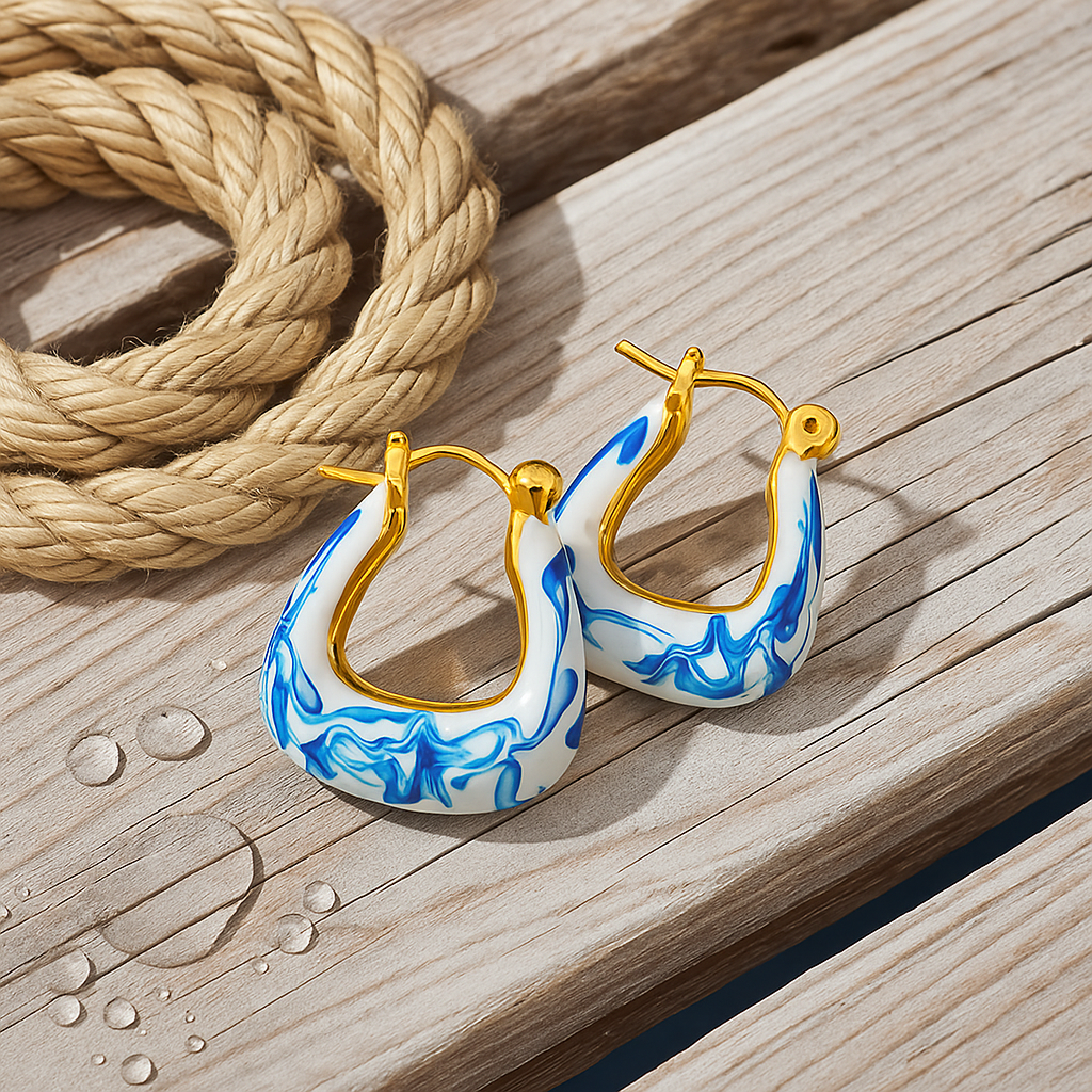 Kaïra | Golden Wave Foam Earrings