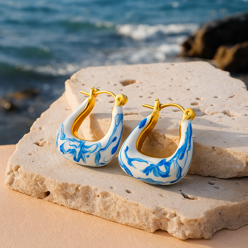 Kaïra | Golden Wave Foam Earrings