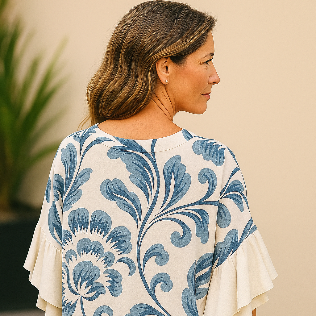 Blue flourish™ | bold ruffle blouse