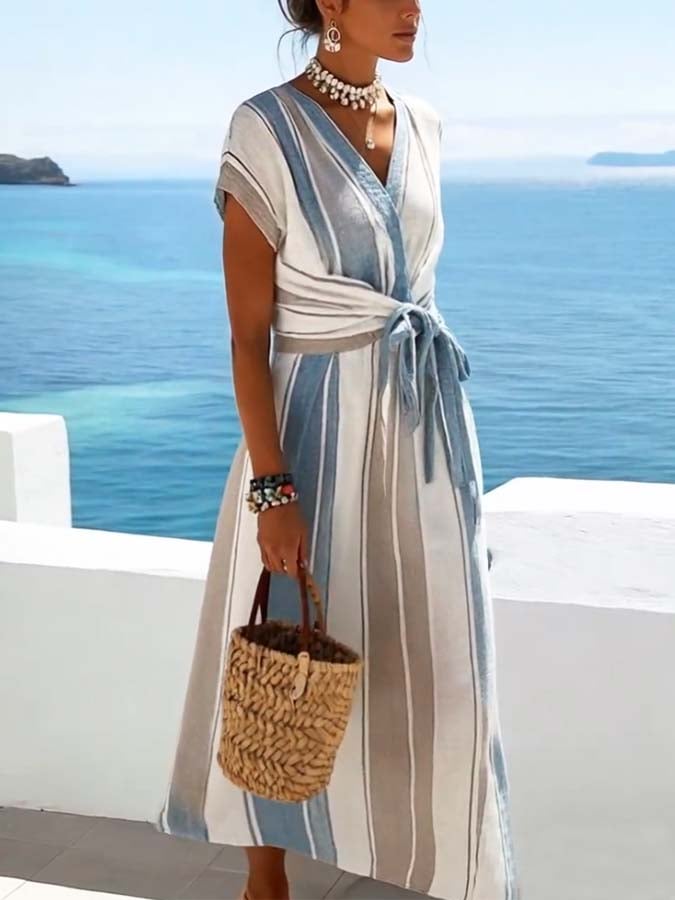 Isla™ | Striped wrap dress