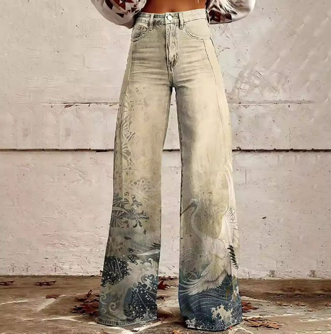 Celeste | Serene Crane Wide-Leg Pants