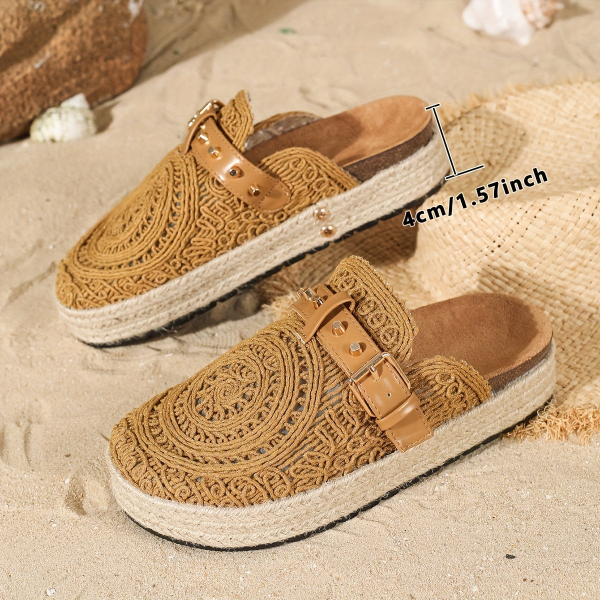 Amara™ | Crochet Buckle Comfort Mules