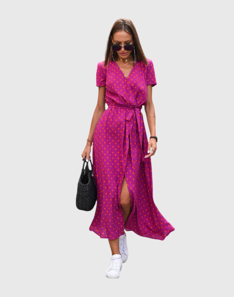 KELLY™ | ELEGANT SQUARE-NECK MIDI DRESS