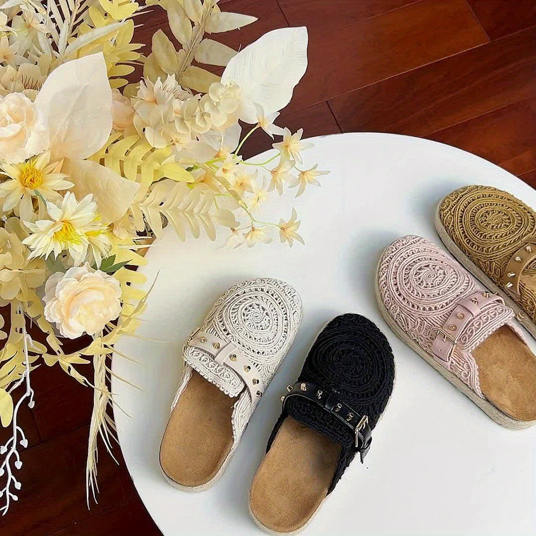 Amara™ | Crochet Buckle Comfort Mules