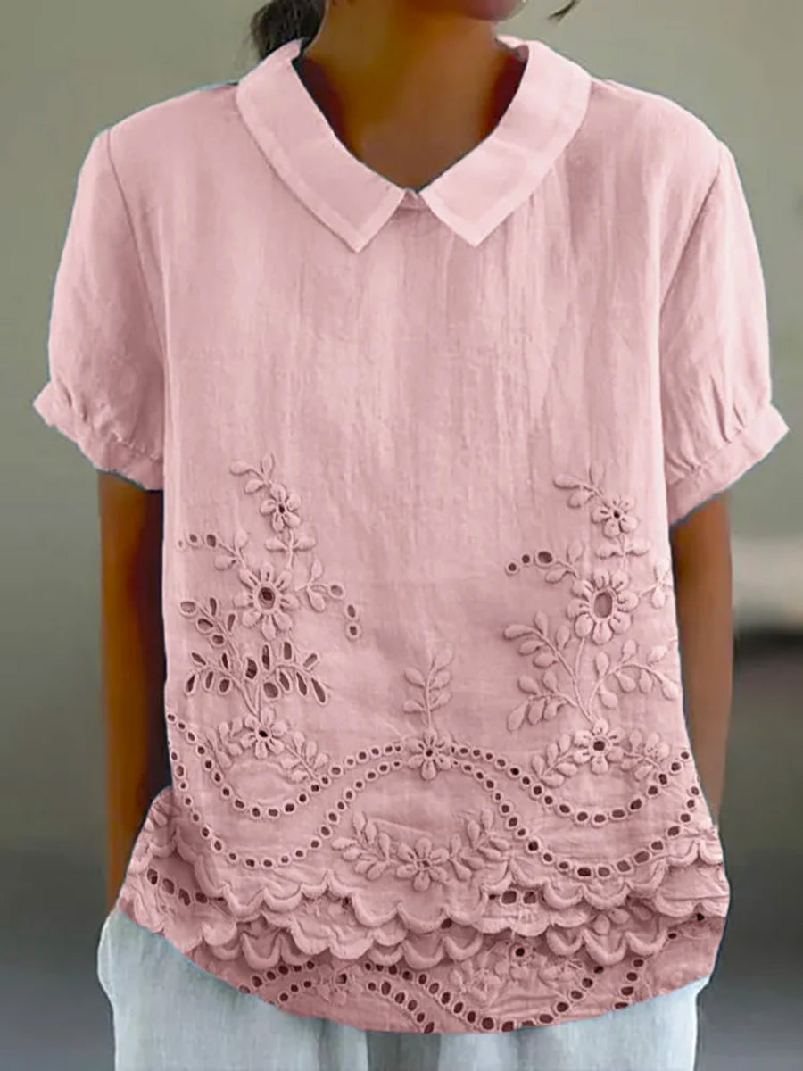 Lily | Floral Embroidery Shirt
