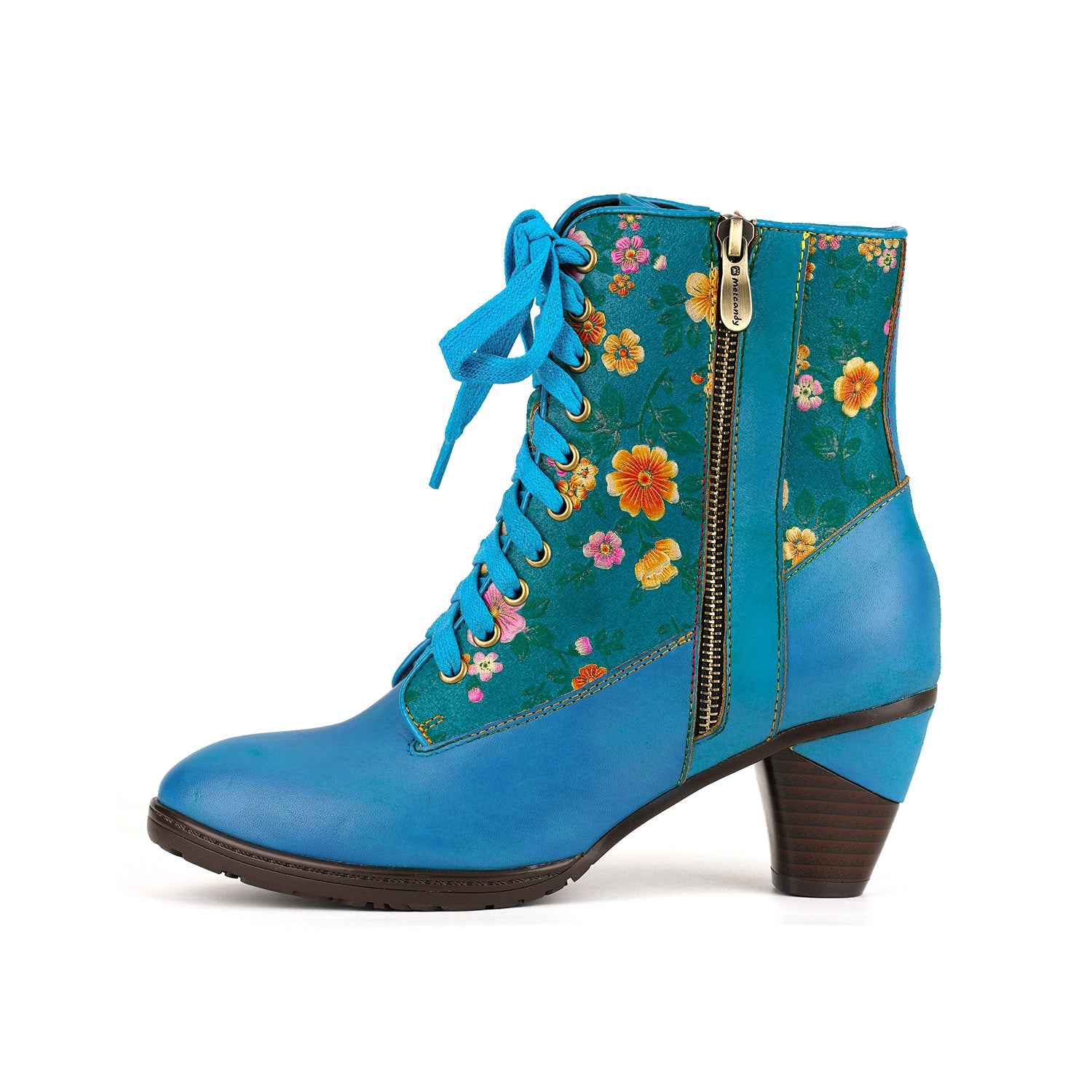 Floral Printed Vibrant Ankle Boots